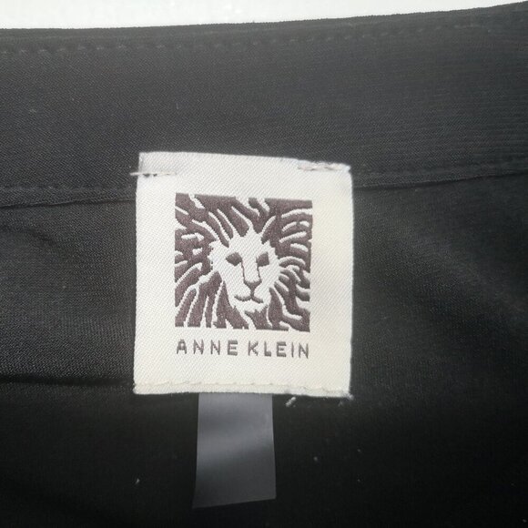 Anne Klein Ladies Size Medium Black with Grey Accents Long Sleeve Top - Picture 3 of 12